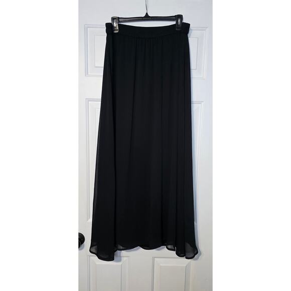 Chiffon Black Maxi Skirt Size L Elastic Waistband Old navy - Picture 1 of 7